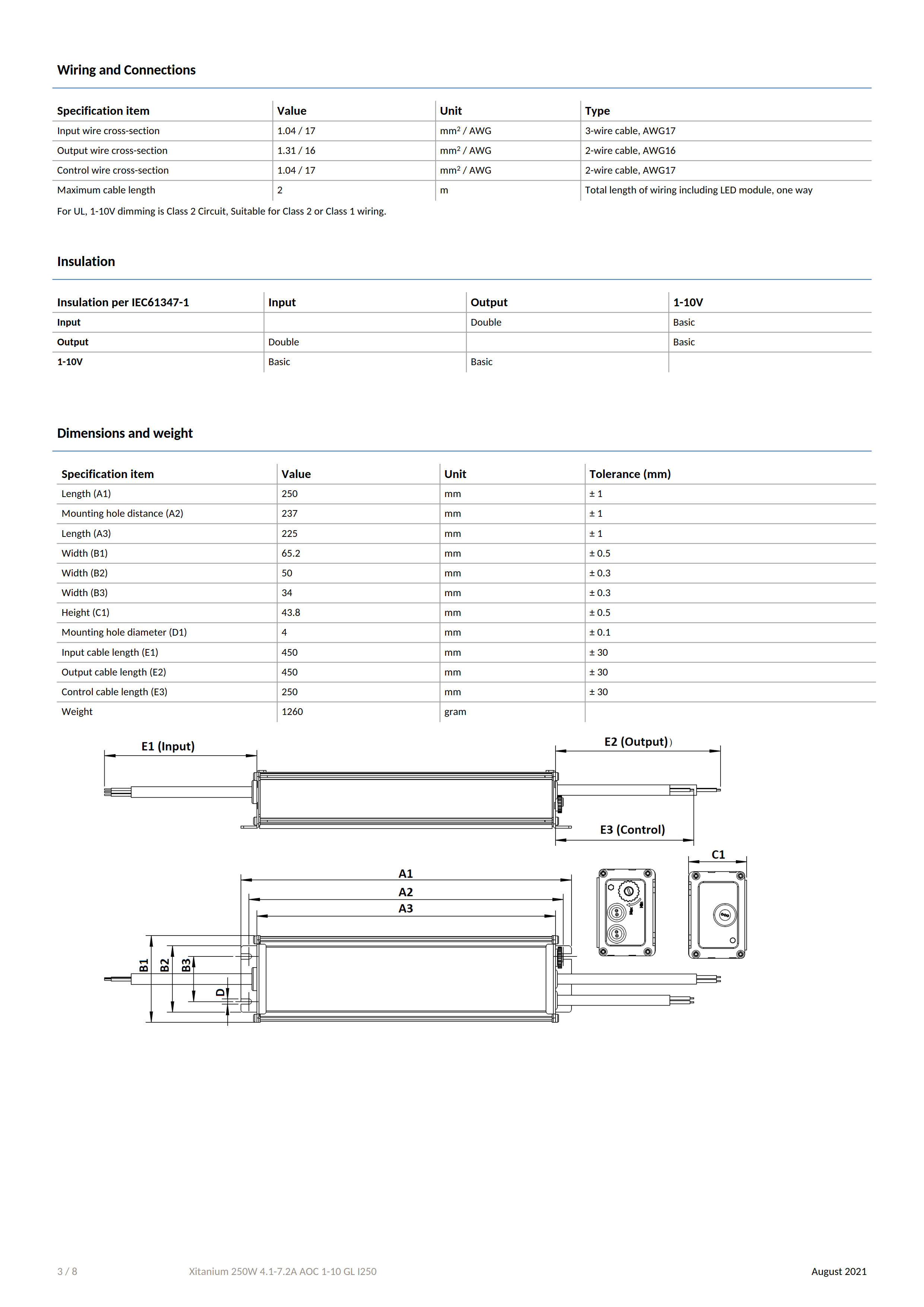 PHILIPS Xitanium 250W 4.1-7.2A AOC 1-10 GL I250 929002832780