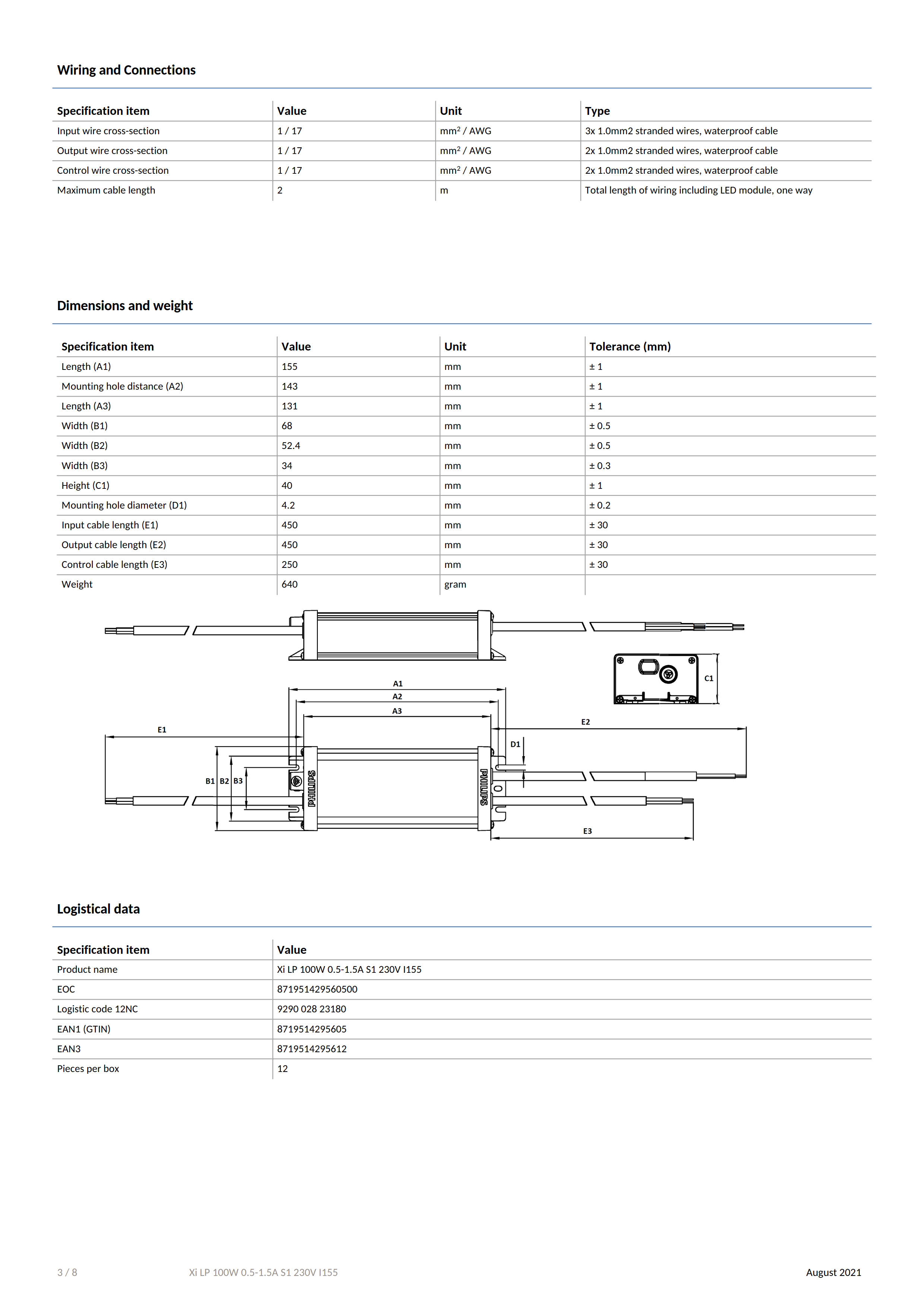 PHILIPS Xi LP 100W 0.5-1.5A S1 230V I155 G4 929002823180