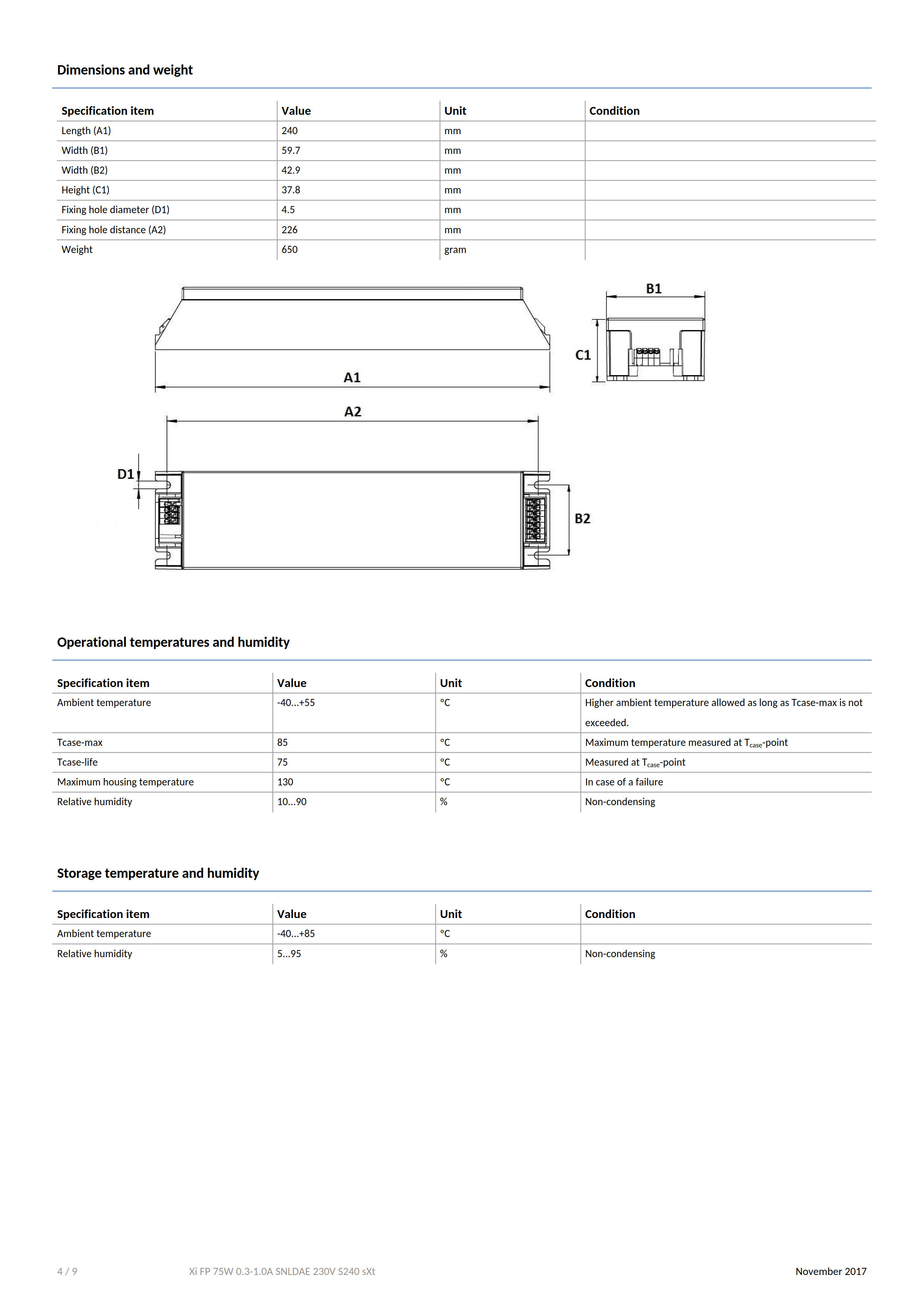 PHILIPS Xi FP 75W 0.3-1.0A SNLDAE 230V S240 sXt 929000962506