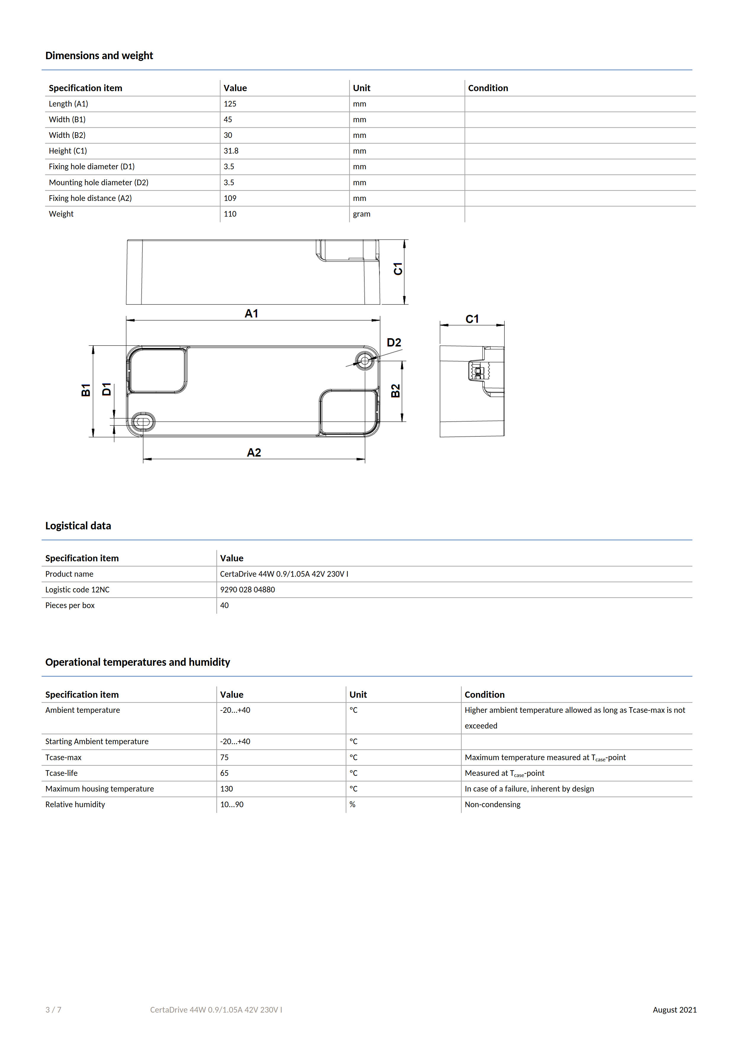 PHILIPS CertaDrive 44W 0.9/1.05A 42V 230V I G3 929002804880