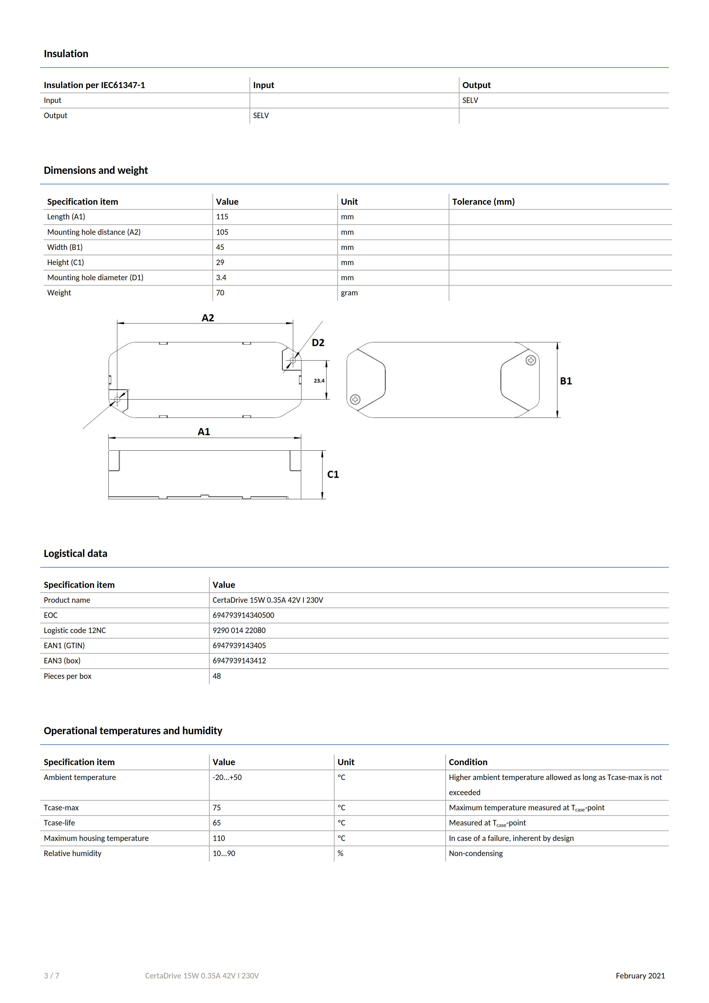 PHILIPS CertaDrive 15W 0.35A 42V I 230V 929001422080