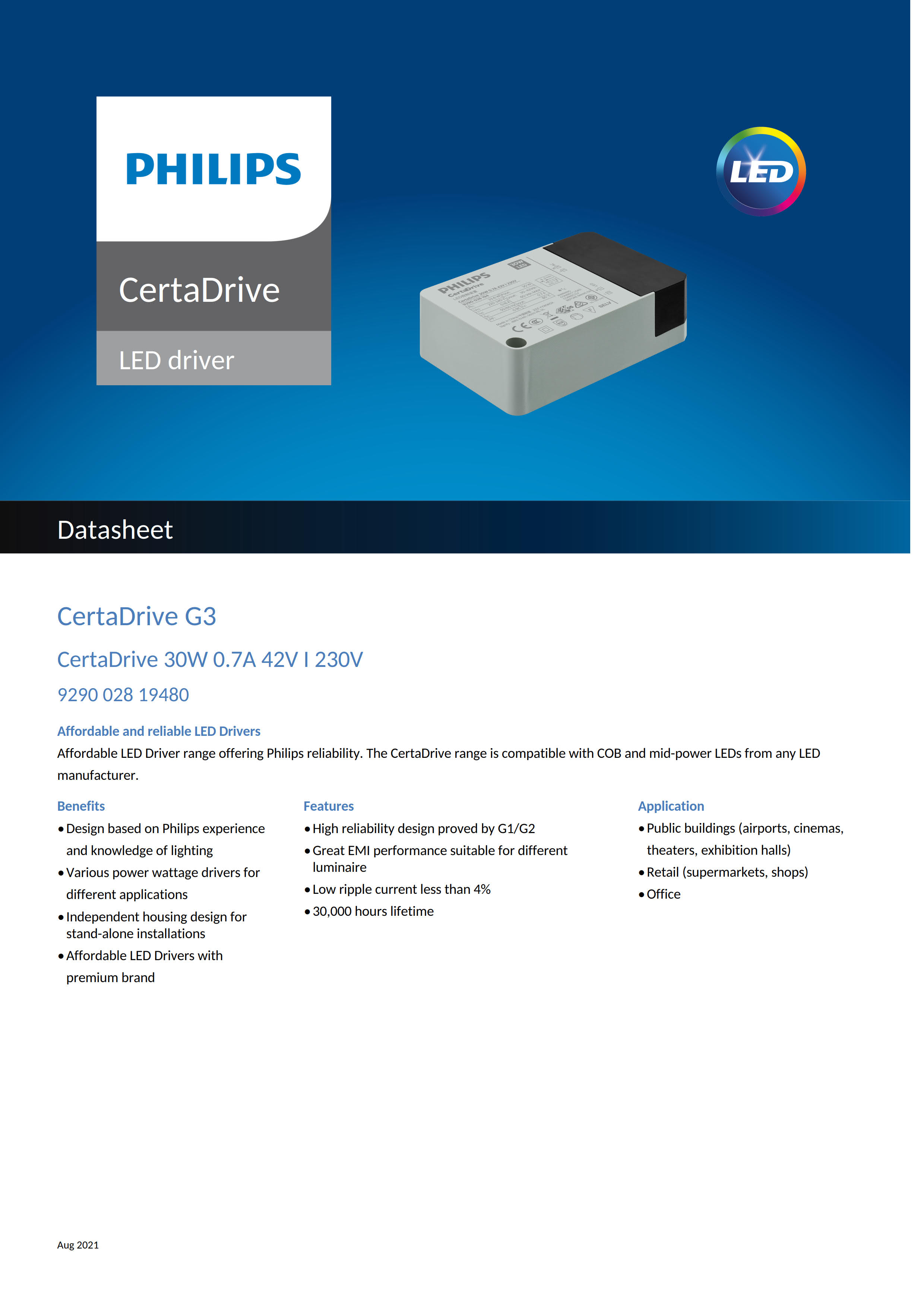 PHILIPS CertaDrive 30W 0.7A 42V I 230V 929002819480