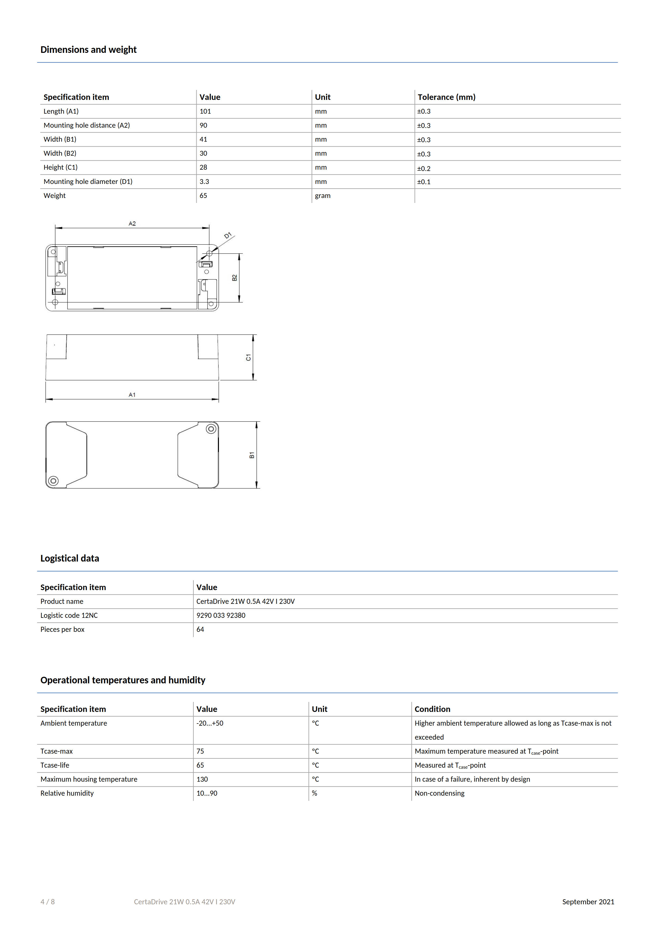 PHILIPS CertaDrive 21W 0.5A 42V I 230V 929003392380