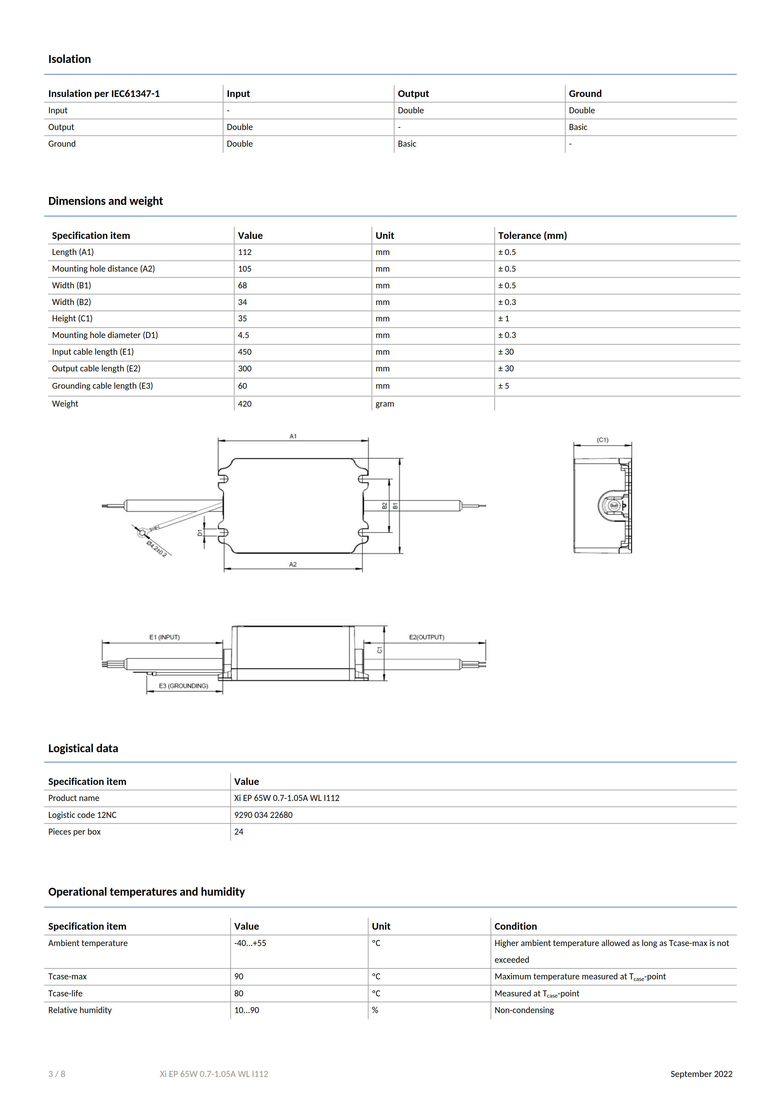 PHILIPS Xi EP 65W 0.7-1.05A WL I112 929003422680