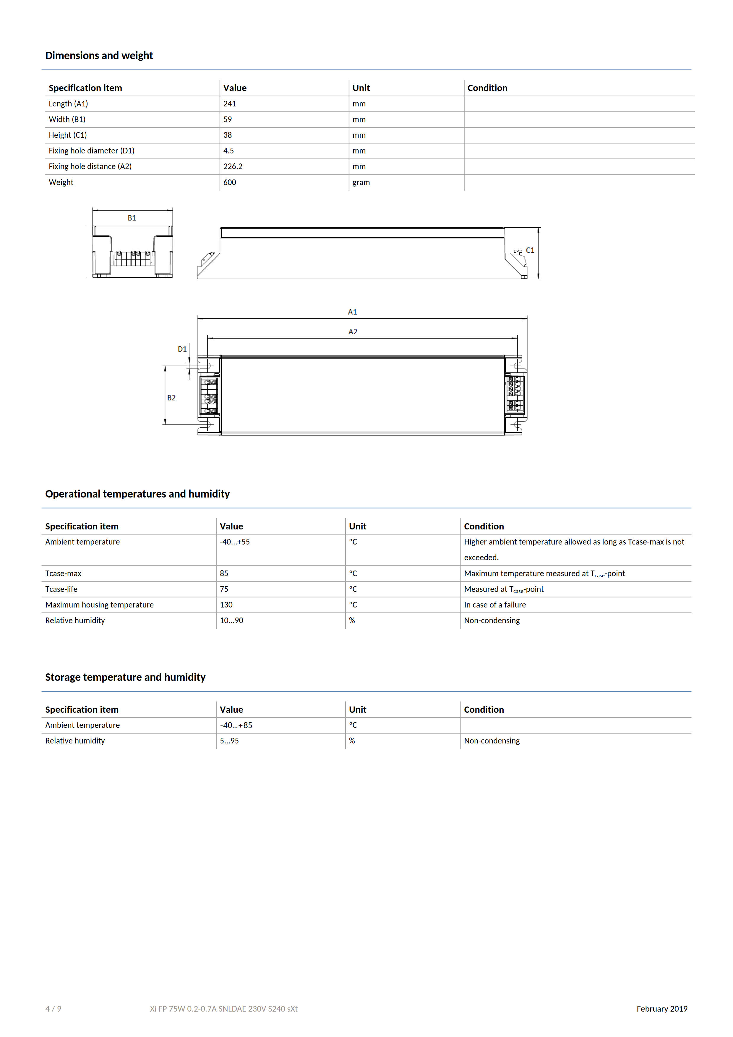 PHILIPS Xi FP 75W 0.2-0.7A SNLDAE 230V S240 G2 929001644006