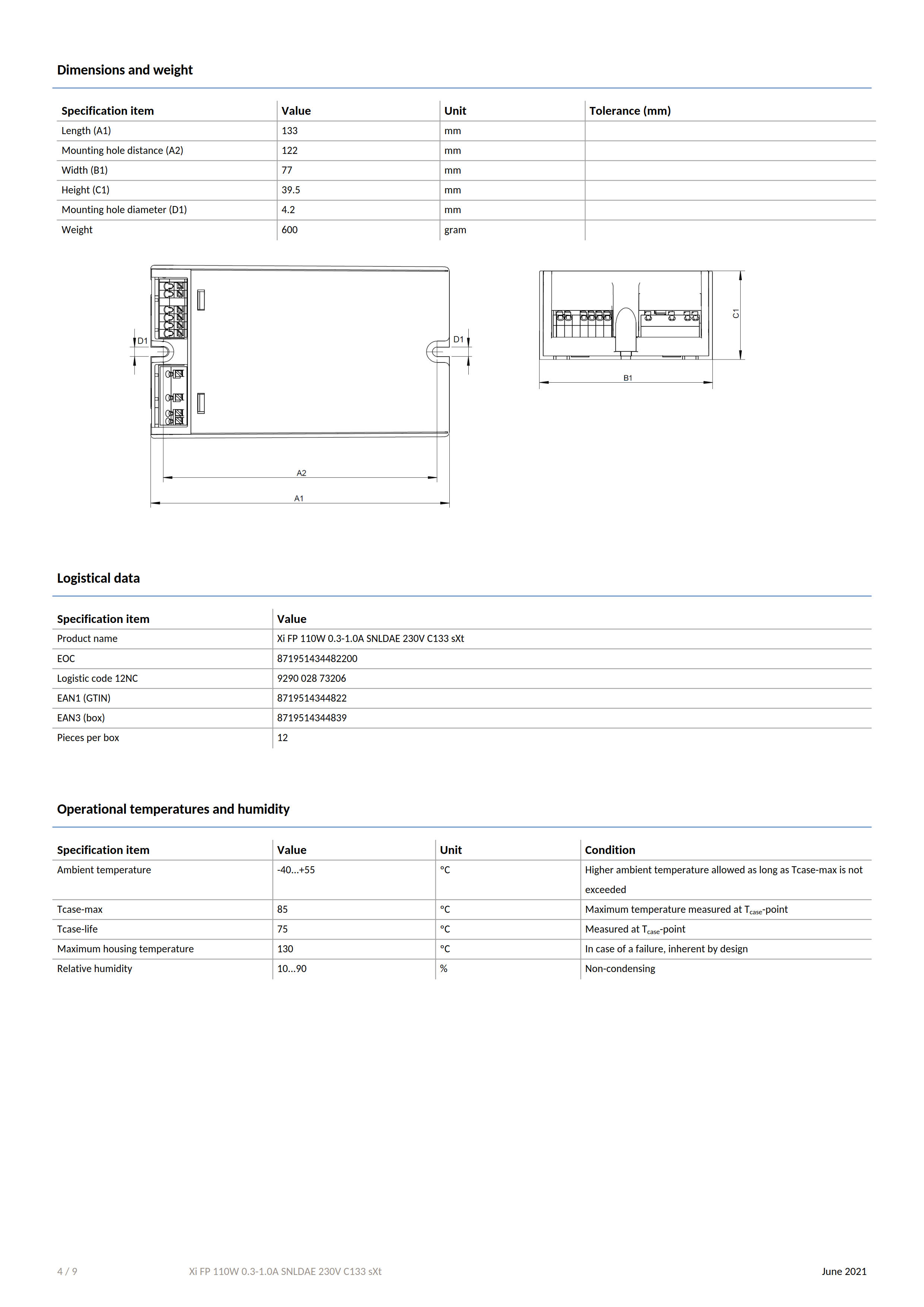 PHILIPS Xi FP 110W 0.3-1.0A SNLDAE 230V C133 sXt 929002873206