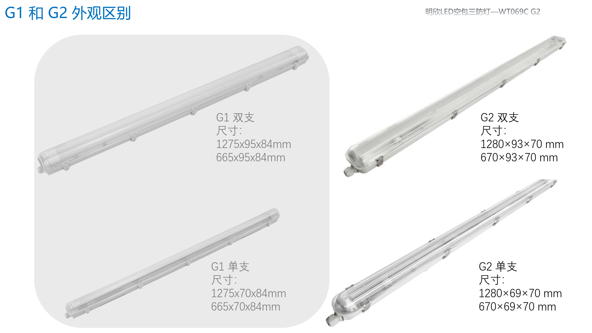 PHILIPS Waterproof Fixture WT069C G2 for LED T8 tube