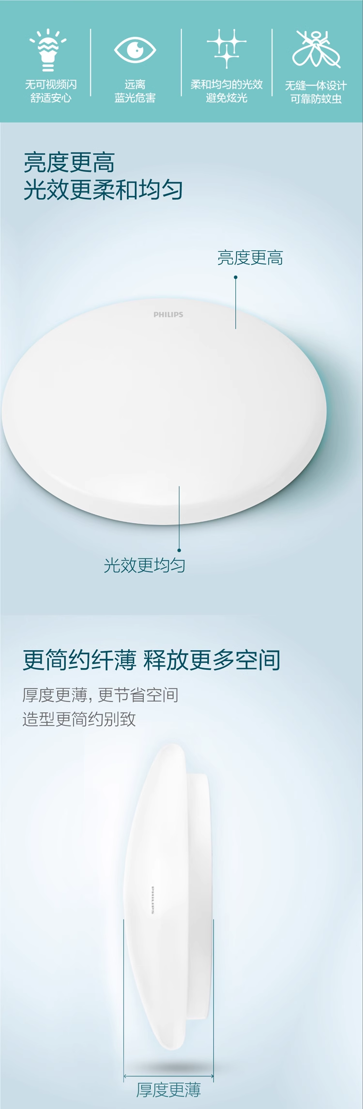 PHILIPS LED Ceiling light led recessed light Ruoxin CL200 G2 65K 17W 915005773909